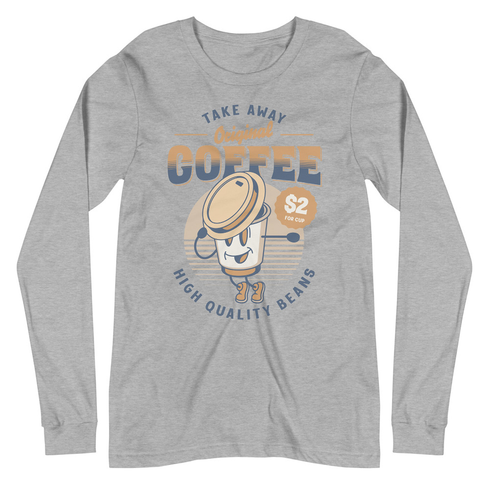 Coffee Cup - Comics Mascot Unisex Long Sleeve Tee