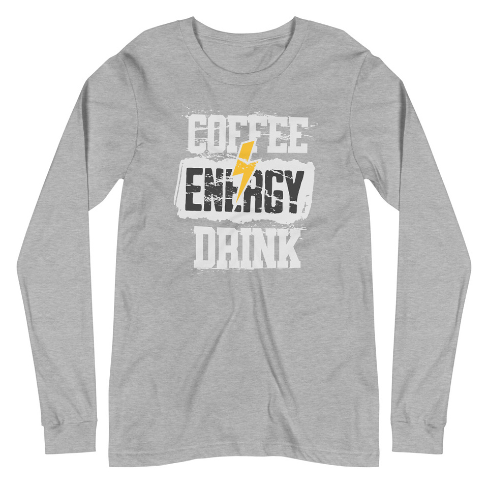 Coffee Energy Drink - Grunge Bolt Unisex Long Sleeve Tee