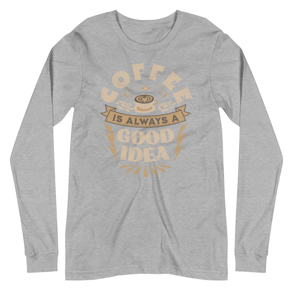 Coffee is always a good idea - Lightning Bolt Unisex Long Sleeve Tee