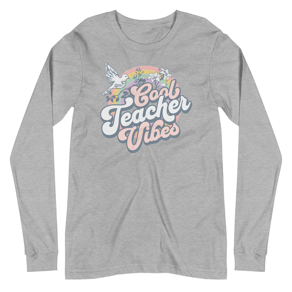 Cool Teacher Vibes Unisex Long Sleeve Tee