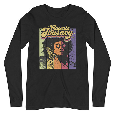 Cosmic Journey Rainbow Retro Unisex Long Sleeve Tee
