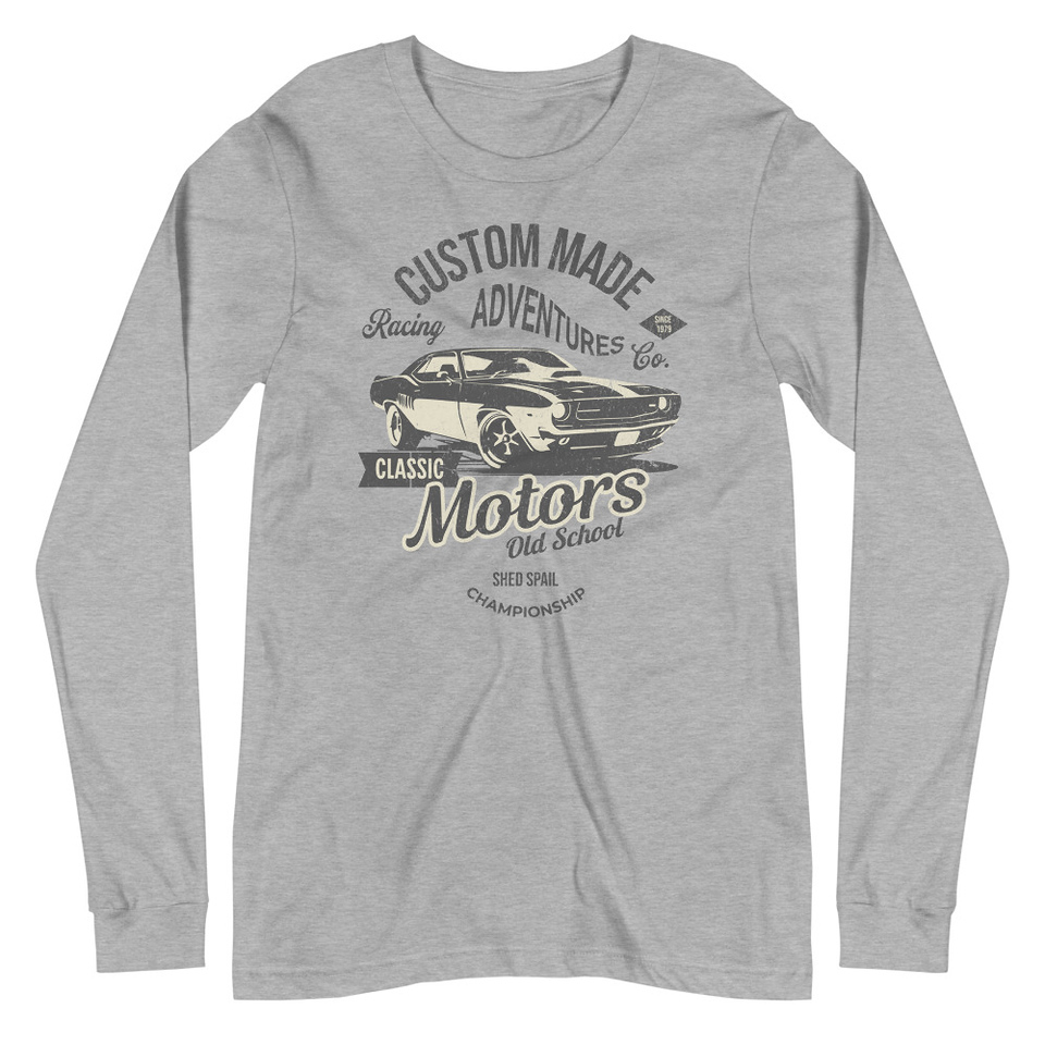 Custom Made Adventures Motors Old School Unisex Long Sleeve Tee