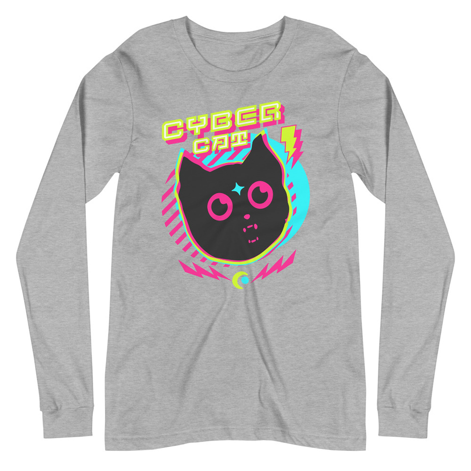 Cyber Cat - Neon Color Unisex Long Sleeve Tee