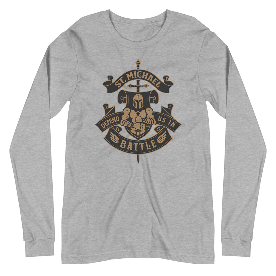 Defend us in battle - Knight with sword Unisex Long Sleeve Tee