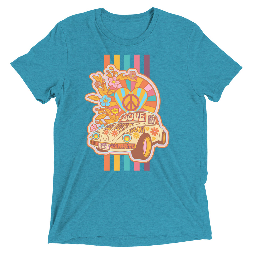 60s flower power Unisex Tri-Blend T-Shirt