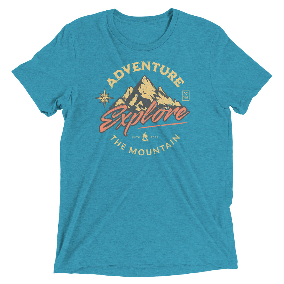 Adventure Explore The Mountain Unisex Tri-Blend T-Shirt