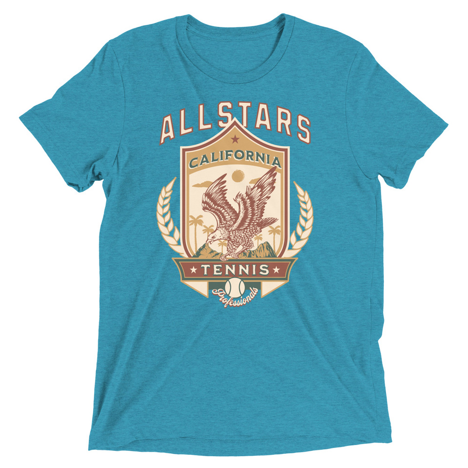 All Stars Tennis - Eagle Badge Unisex Tri-Blend T-Shirt
