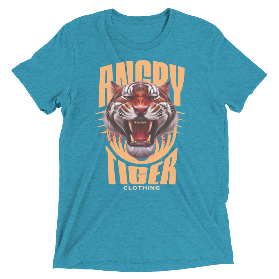 Angry Tiger - AI Unisex Tri-Blend T-Shirt