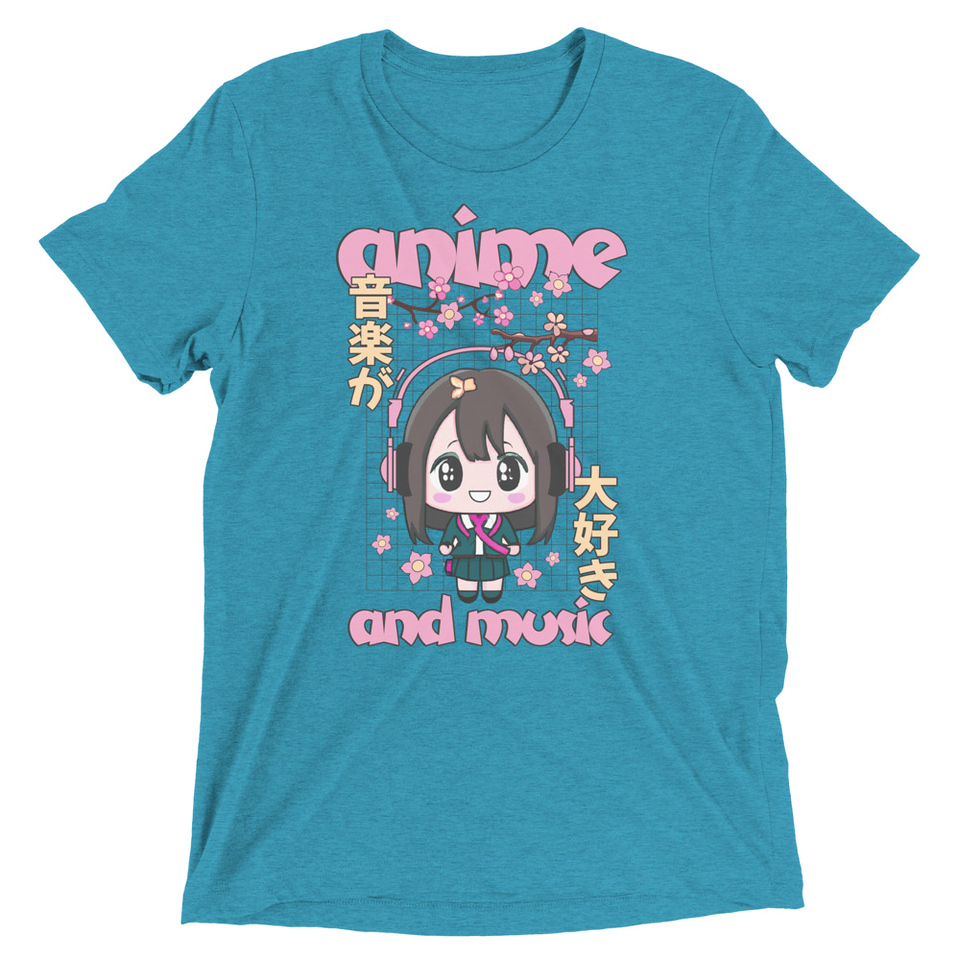 Anime and Music Unisex Tri-Blend T-Shirt