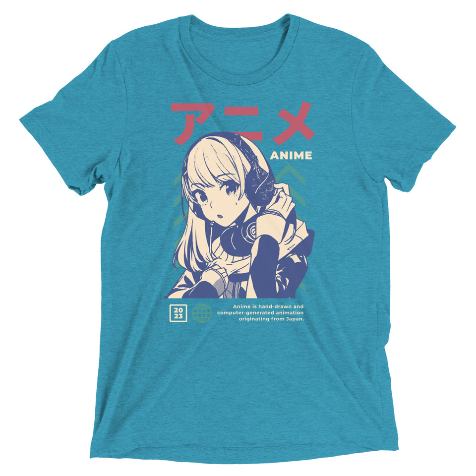 Anime Girl Unisex Tri-Blend T-Shirt