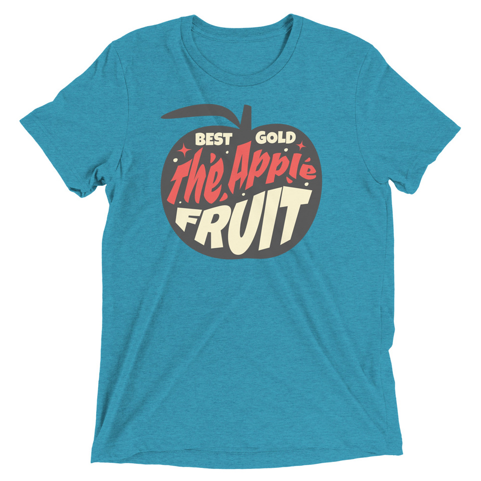Apple Fruit - Typographic Lettering Unisex Tri-Blend T-Shirt
