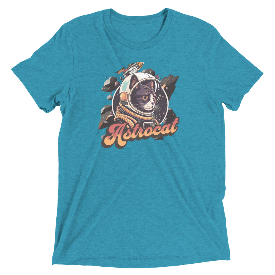 Astrocat - Retro graphic Unisex Tri-Blend T-Shirt