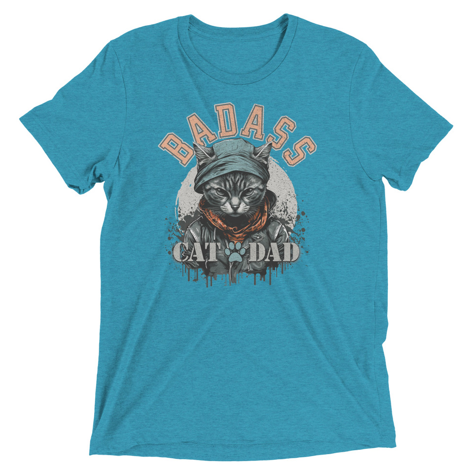 BADASS CAT DAT Unisex Tri-Blend T-Shirt