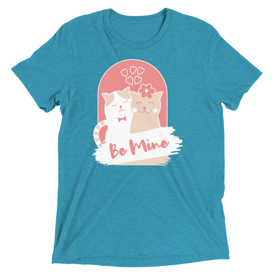 Be Mine - Cute Cat Couple Unisex Tri-Blend T-Shirt