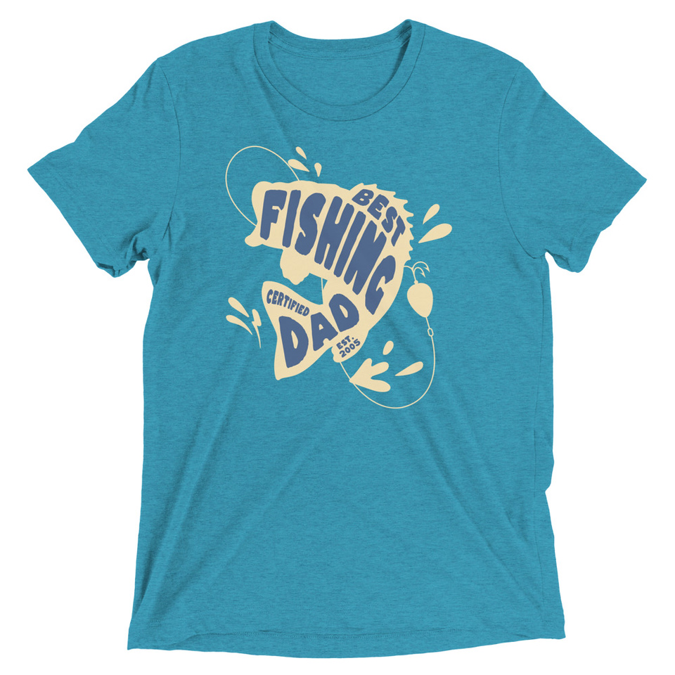 Best Fishing Dad - Typography Unisex Tri-Blend T-Shirt