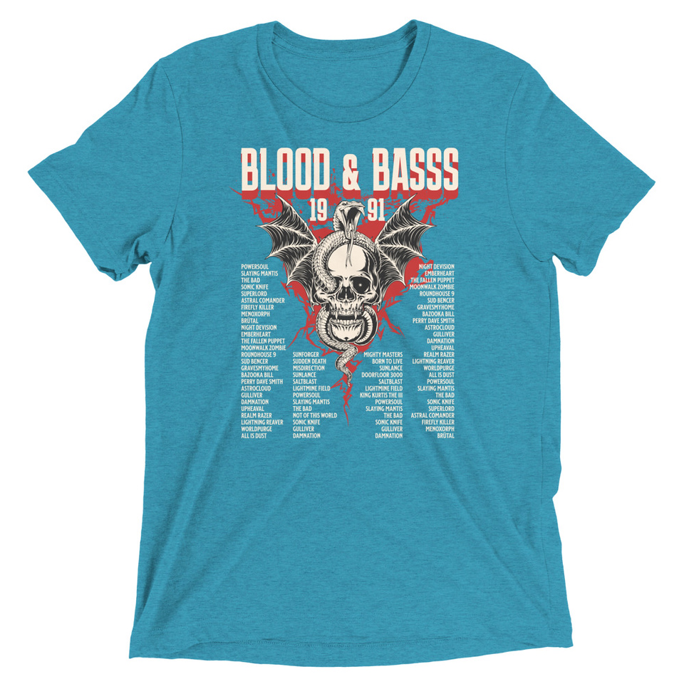 Blood & Basss - Snake and Skull Unisex Tri-Blend T-Shirt