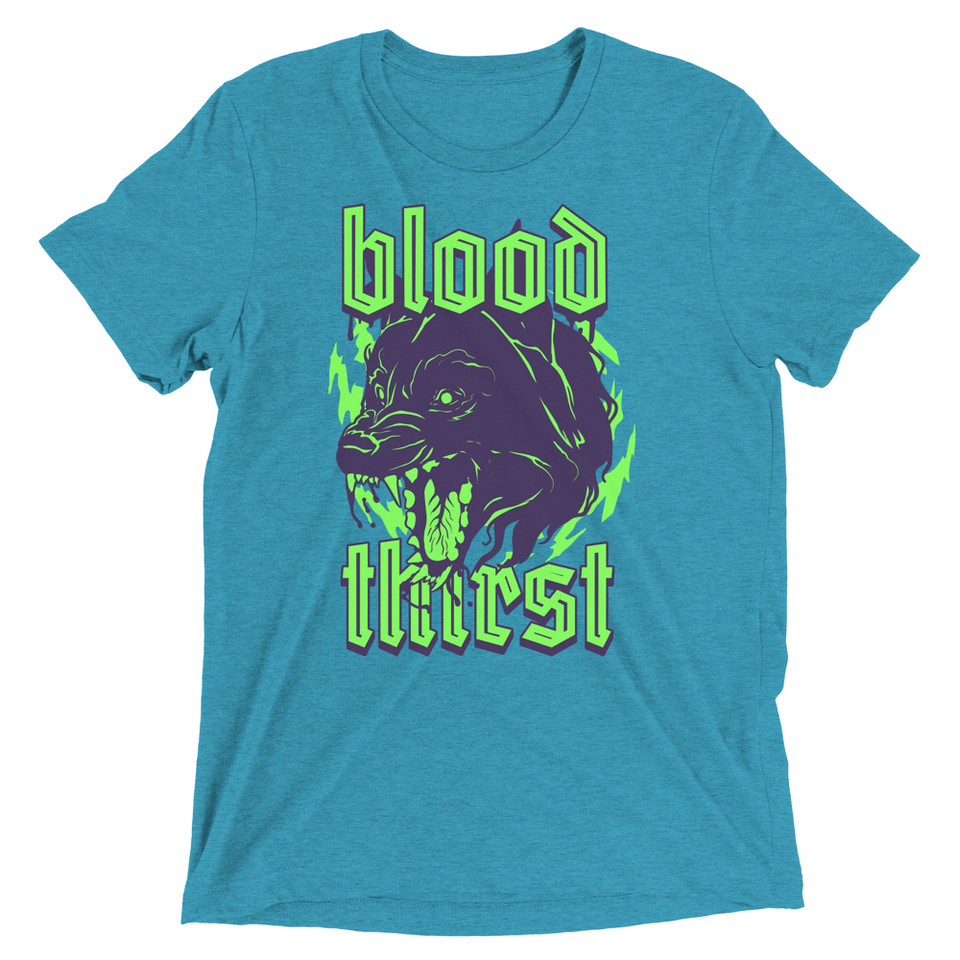 Blood Thirst - Neon Dog Unisex Tri-Blend T-Shirt