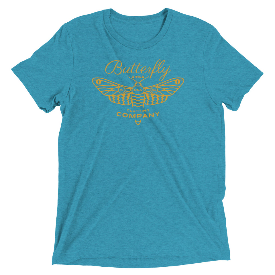 Blue Butterfly - Minimal Unisex Tri-Blend T-Shirt
