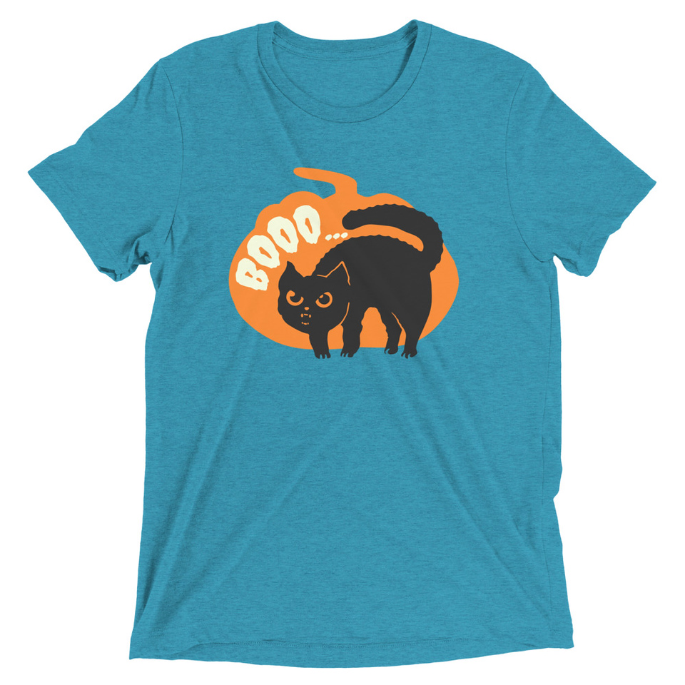 Boo - Scay Cute Cat Unisex Tri-Blend T-Shirt