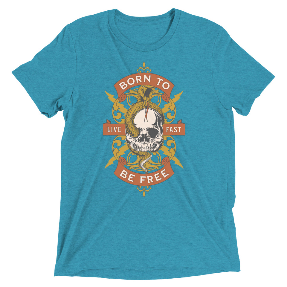 Born To Be Free - Skull Unisex Tri-Blend T-Shirt