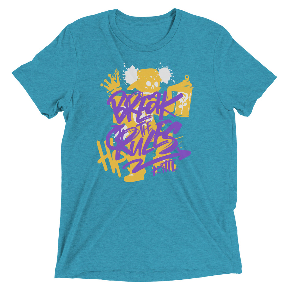 Break the Rules Graffiti - Spray Paint Unisex Tri-Blend T-Shirt