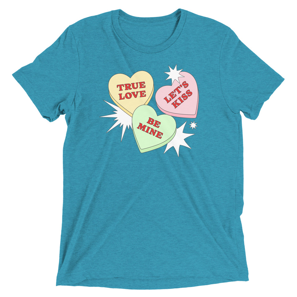 Candy Hearts - Valentine's Day Unisex Tri-Blend T-Shirt