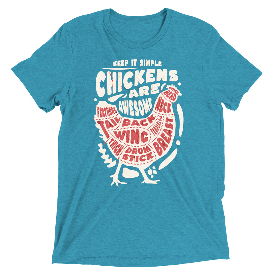 Chickens Are Awesome - Butcher Cuts Unisex Tri-Blend T-Shirt