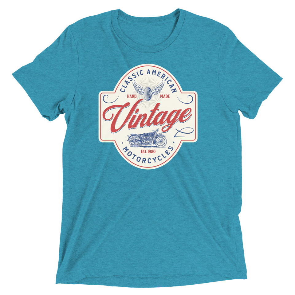 Classic American Motorcyles - Vintage Unisex Tri-Blend T-Shirt