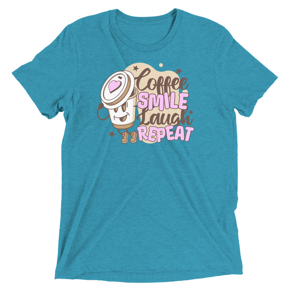 Coffee is Happiness - Retro Cartoon Mascot Unisex Tri-Blend T-Shirt