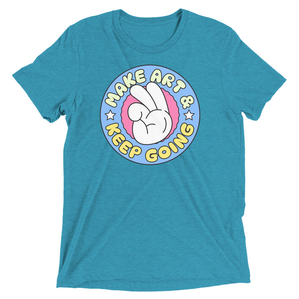 Colorful Fun Retro Style Badge Unisex Tri-Blend T-Shirt