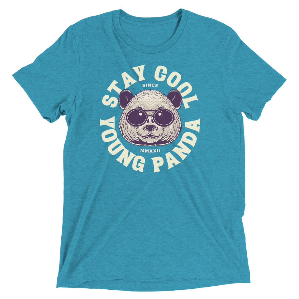 Cool Panda with Sunglasses -  Unisex Tri-Blend T-Shirt