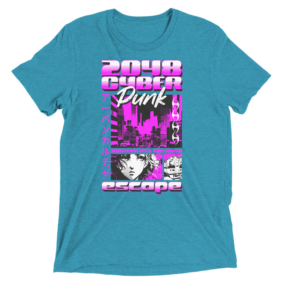 Cyber Punk Escape - Japanese Anime Unisex Tri-Blend T-Shirt