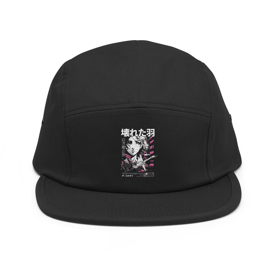 Anime Broken Wings - Neon Japanese Style 5 Panel Cap