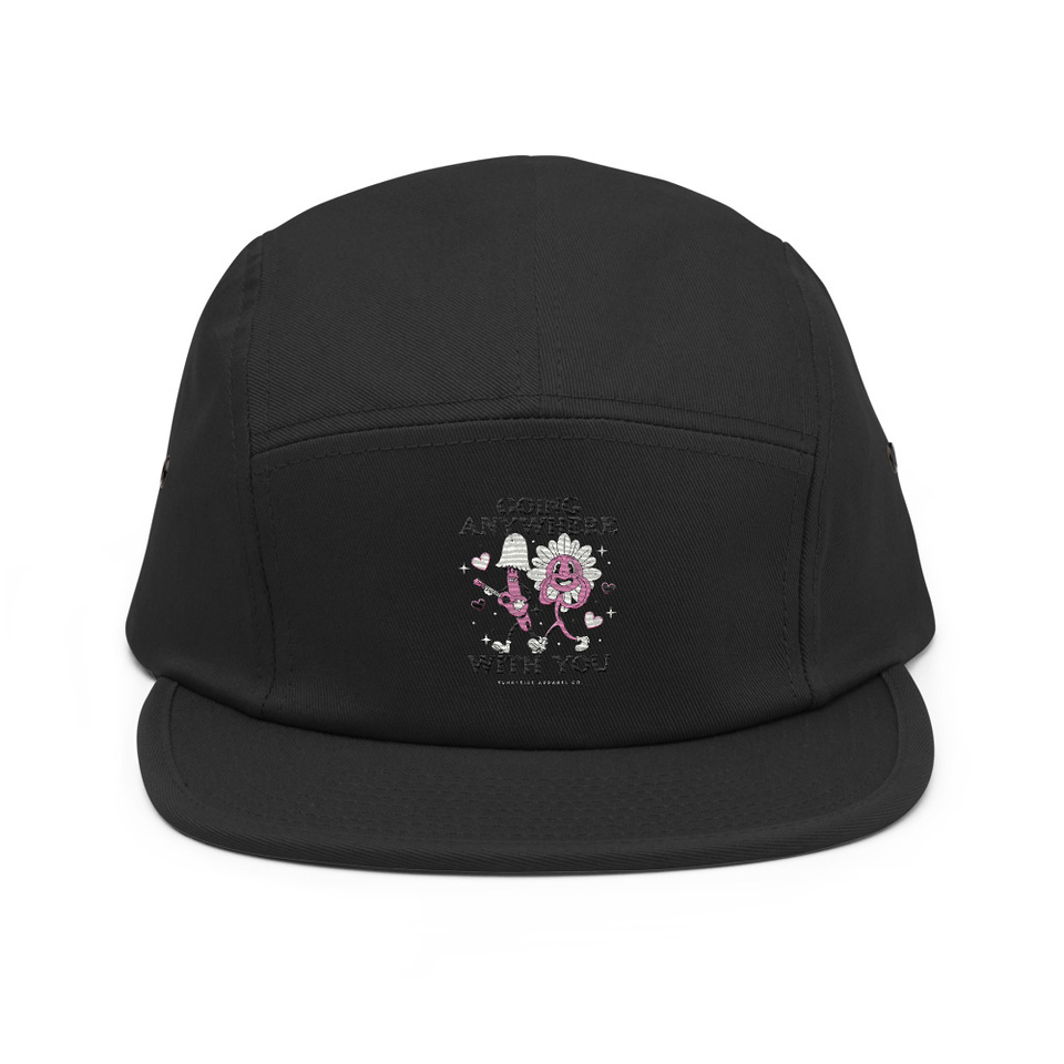 Anywhere With You - Typographic Cartoon Streetwear 5 Panel Cap