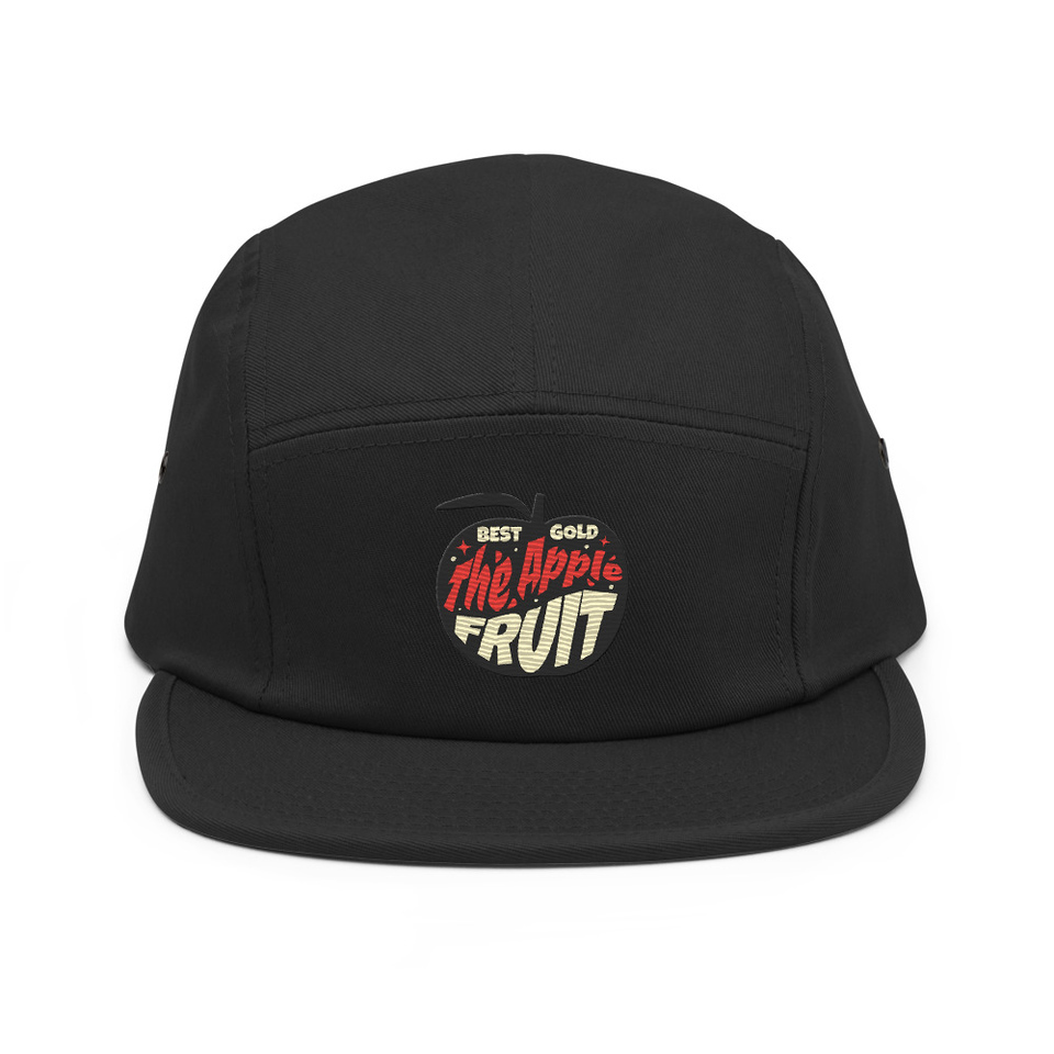 Apple Fruit - Typographic Lettering 5 Panel Cap