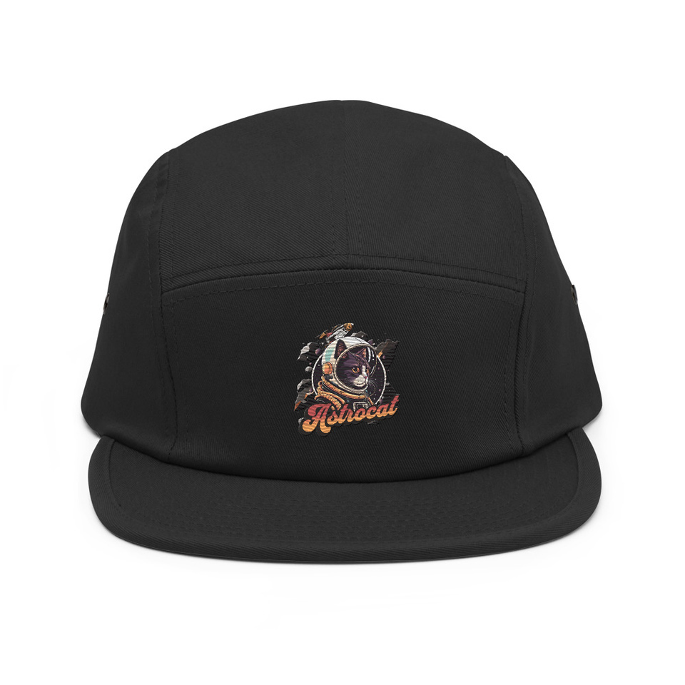Astrocat - Retro graphic 5 Panel Cap