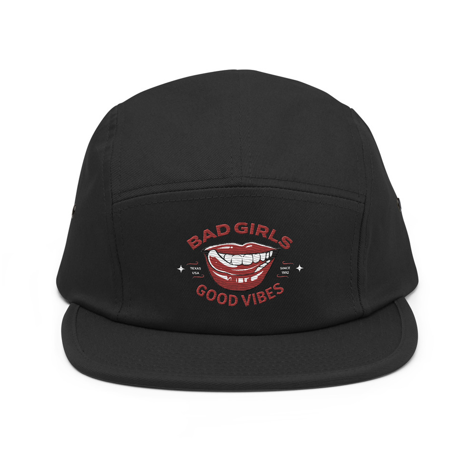 Bad Girls Good Vibes - Sexy Lips 5 Panel Cap