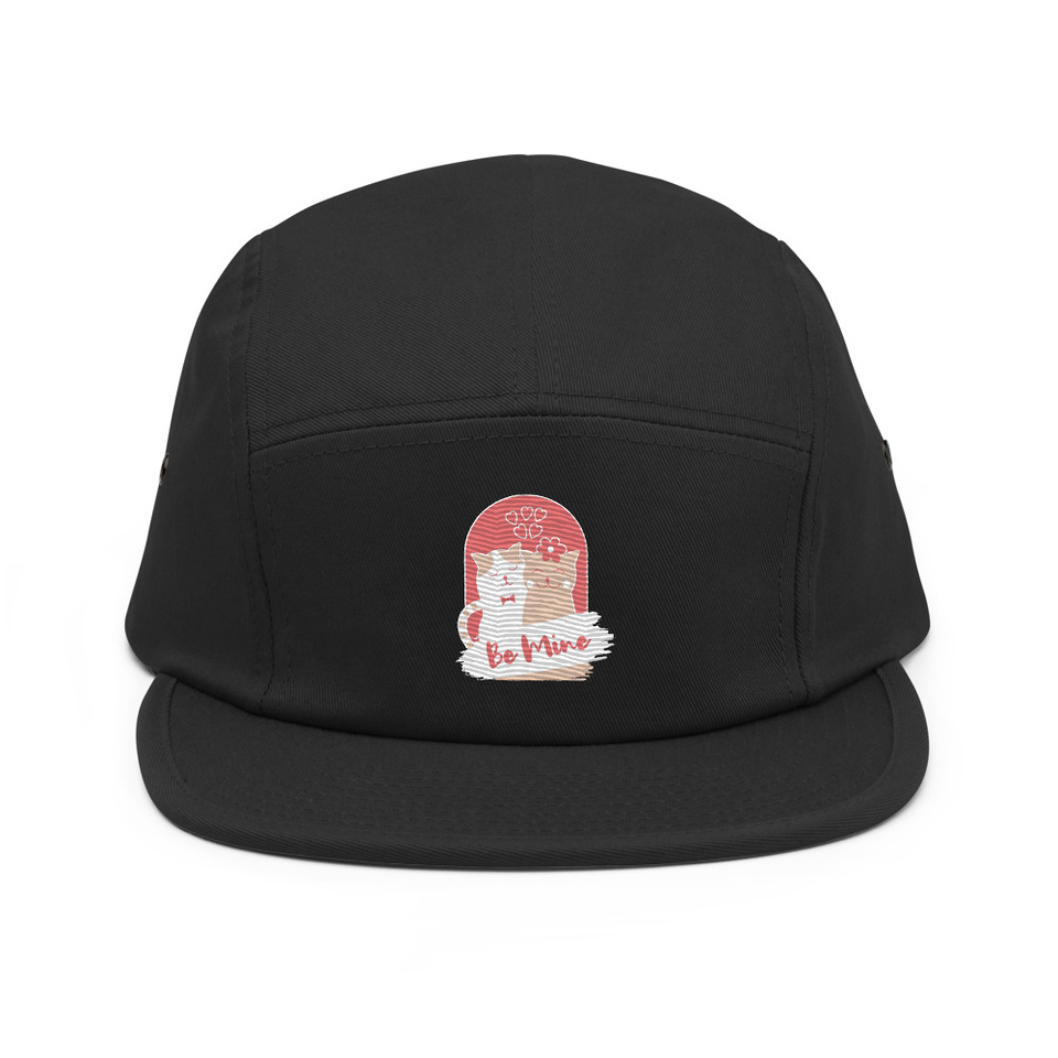 Be Mine - Cute Cat Couple 5 Panel Cap