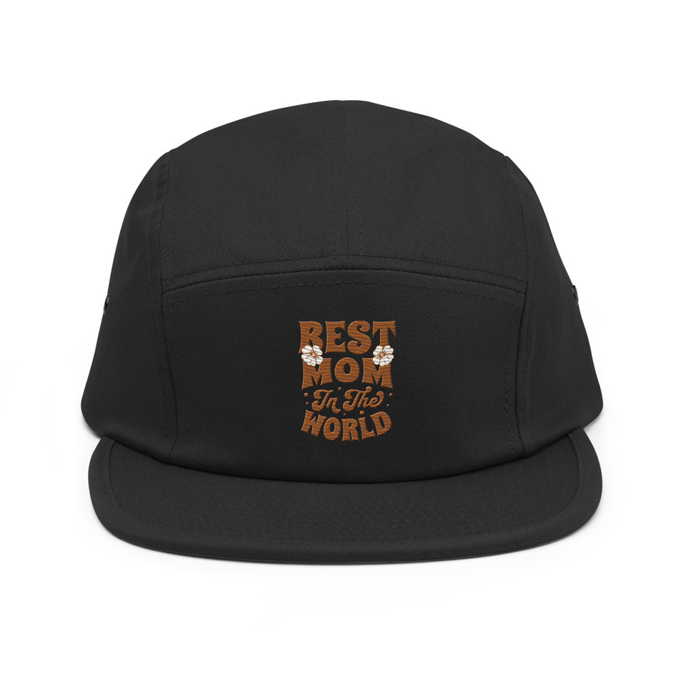 Best Mom in the World - Flowers 5 Panel Cap