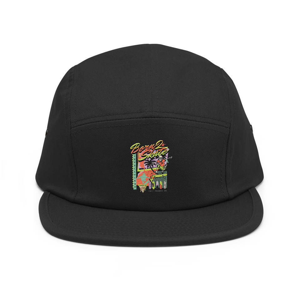 Born 2 Skate - Retro Skeleton 5 Panel Cap