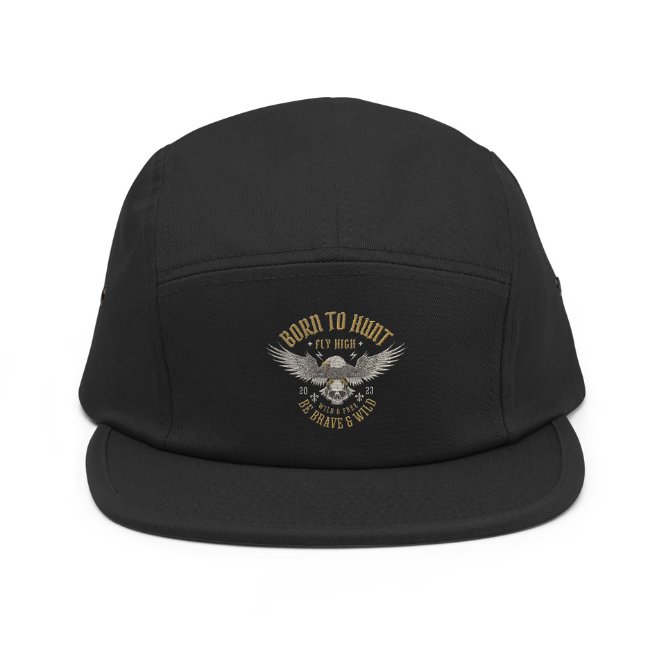 BORN TO HUNT- BE BRAVE & WILD 5 Panel Cap