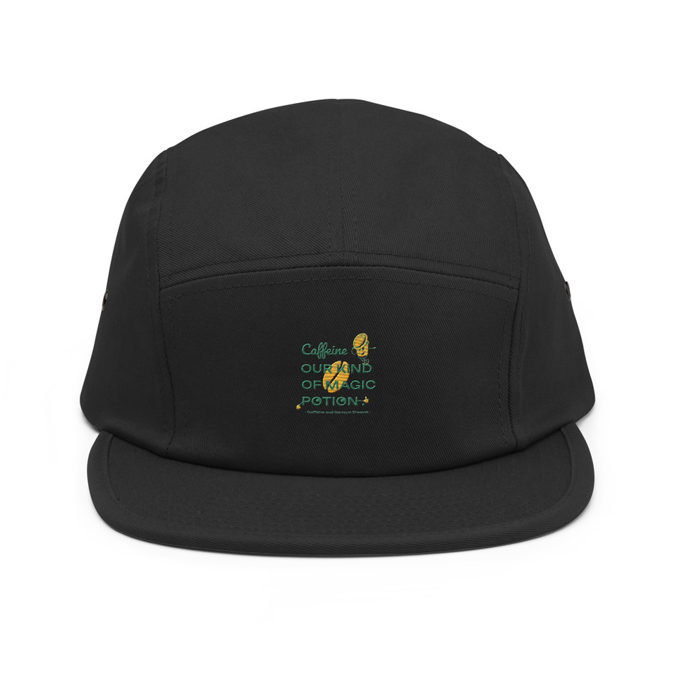 Caffeine Cartoon 5 Panel Cap