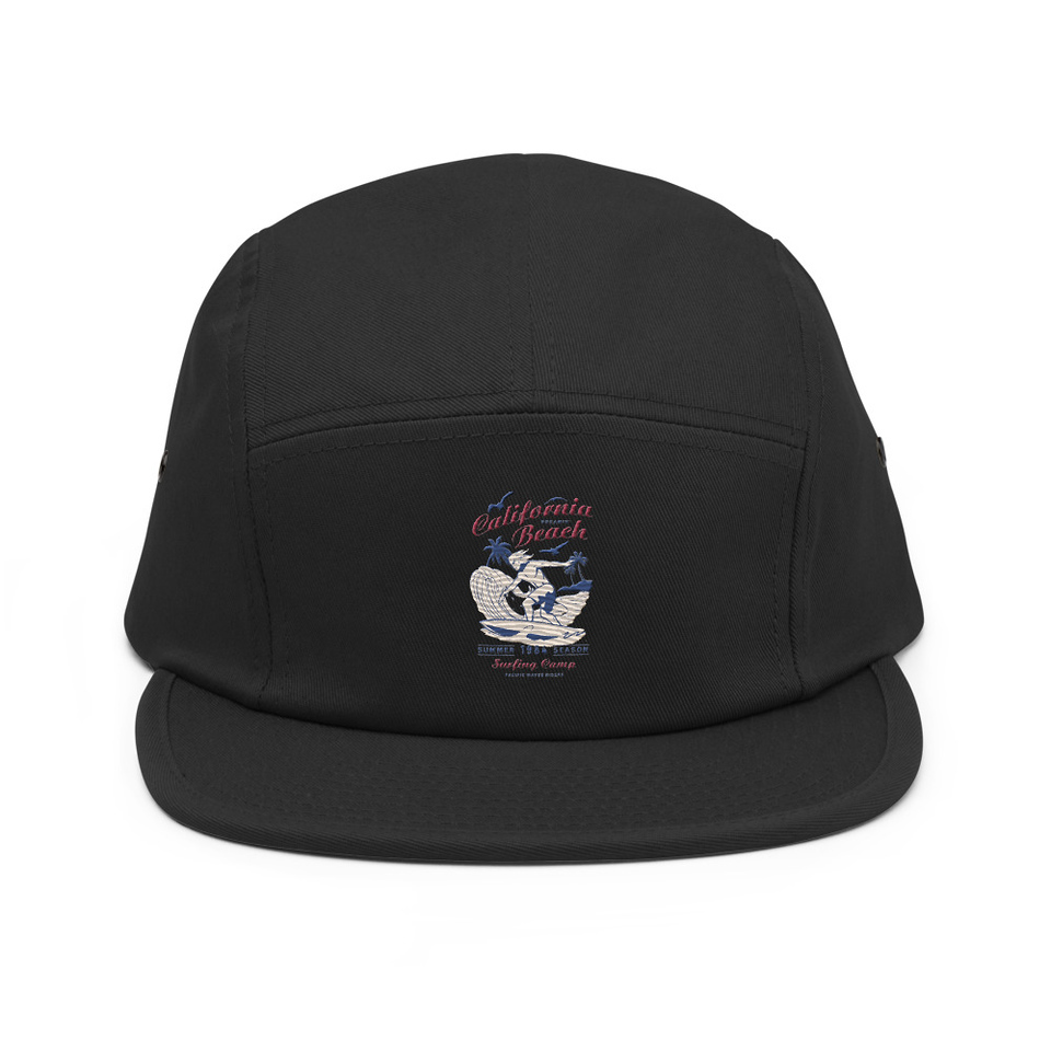 California Beach Surfing 5 Panel Cap