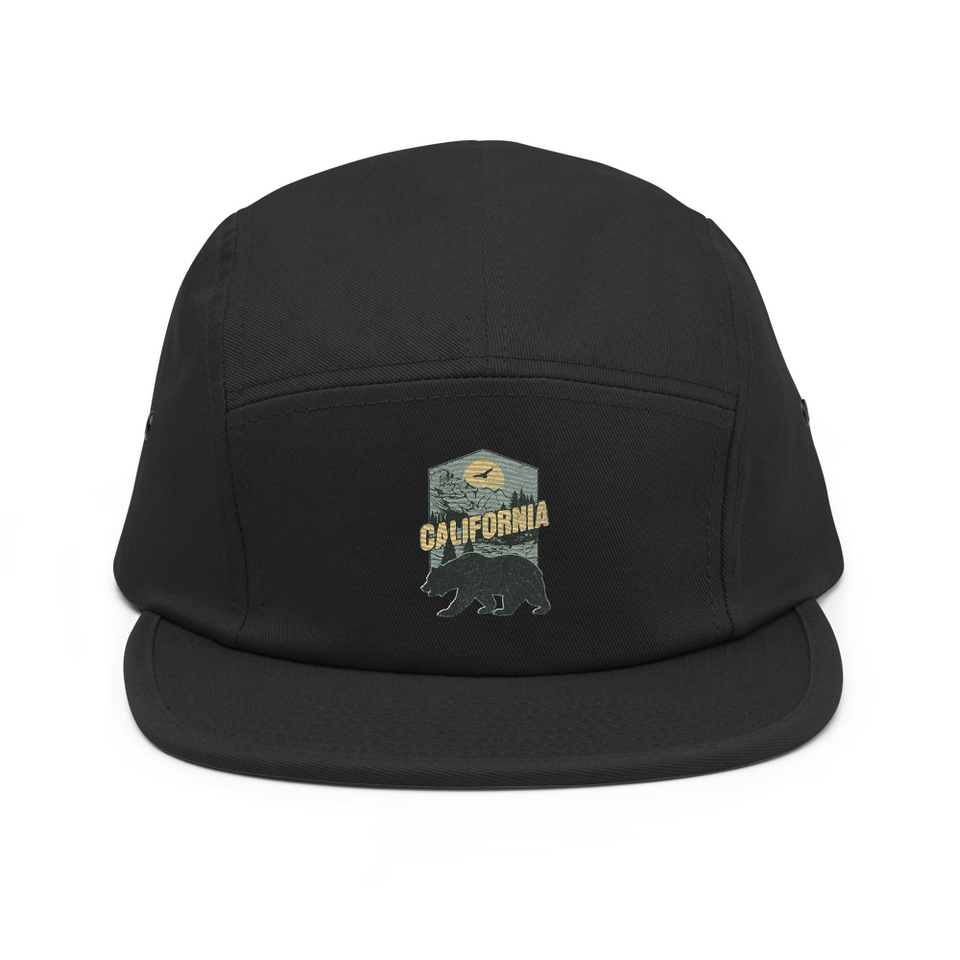 California Bear - Outdoors Wilderness Camping Hiking 5 Panel Cap