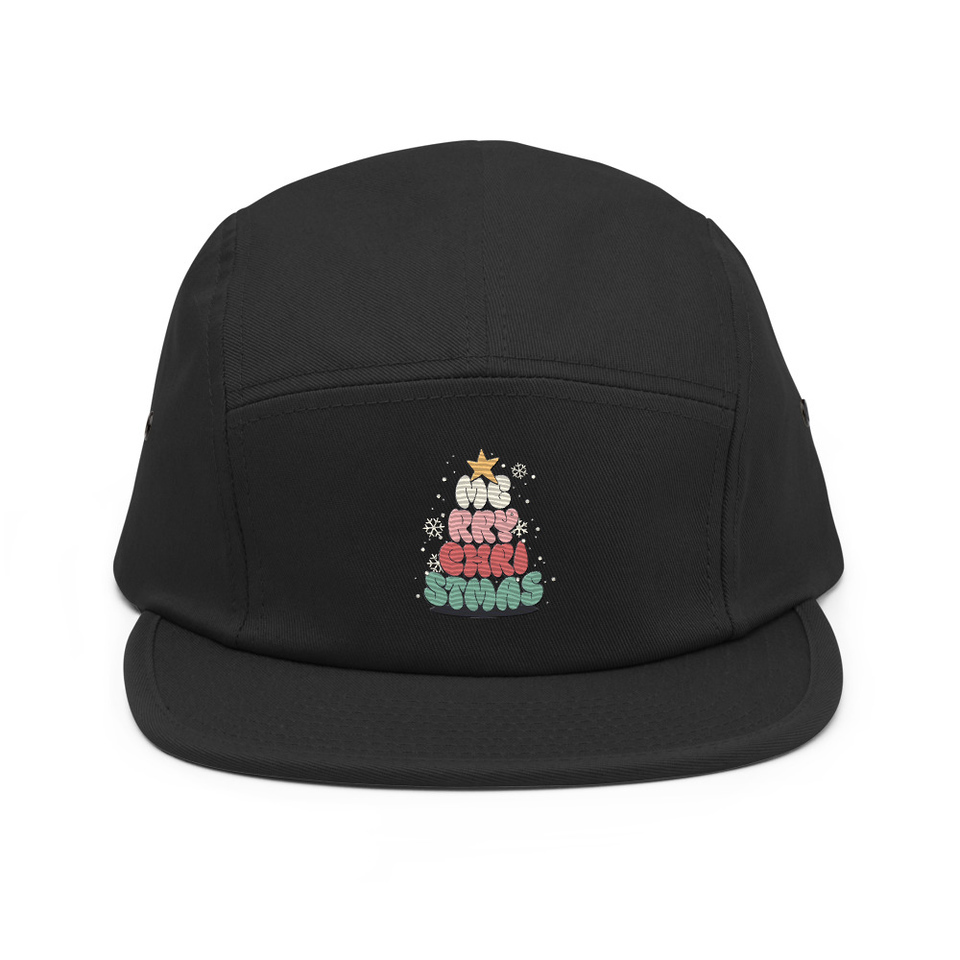 Cartoony Christmas Tree 5 Panel Cap
