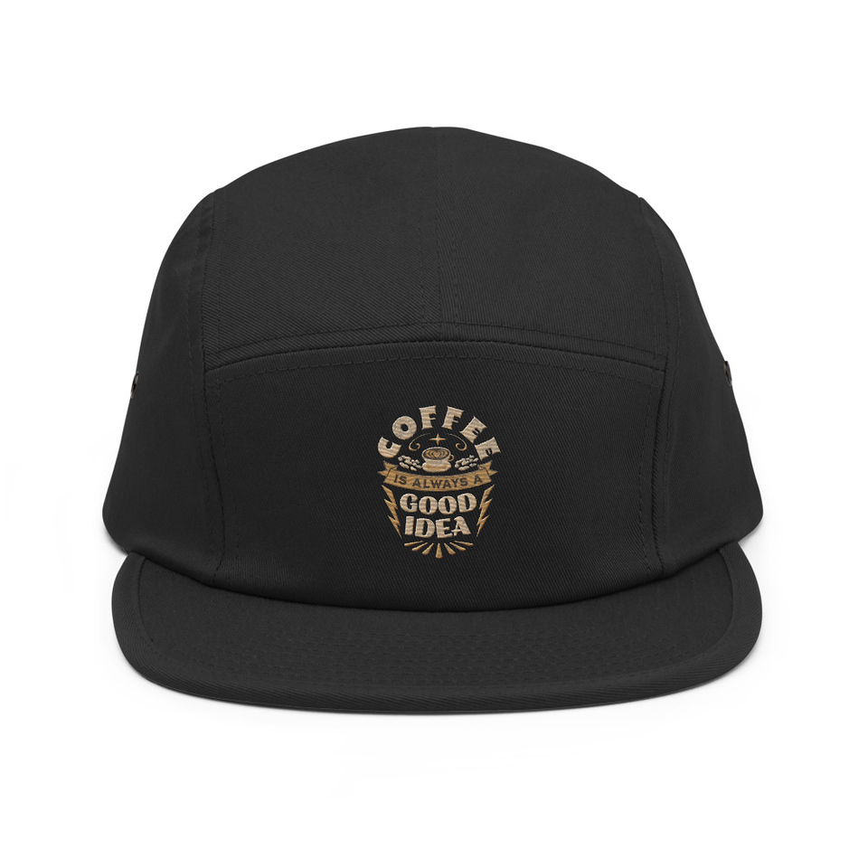 Coffee is always a good idea - Lightning Bolt 5 Panel Cap