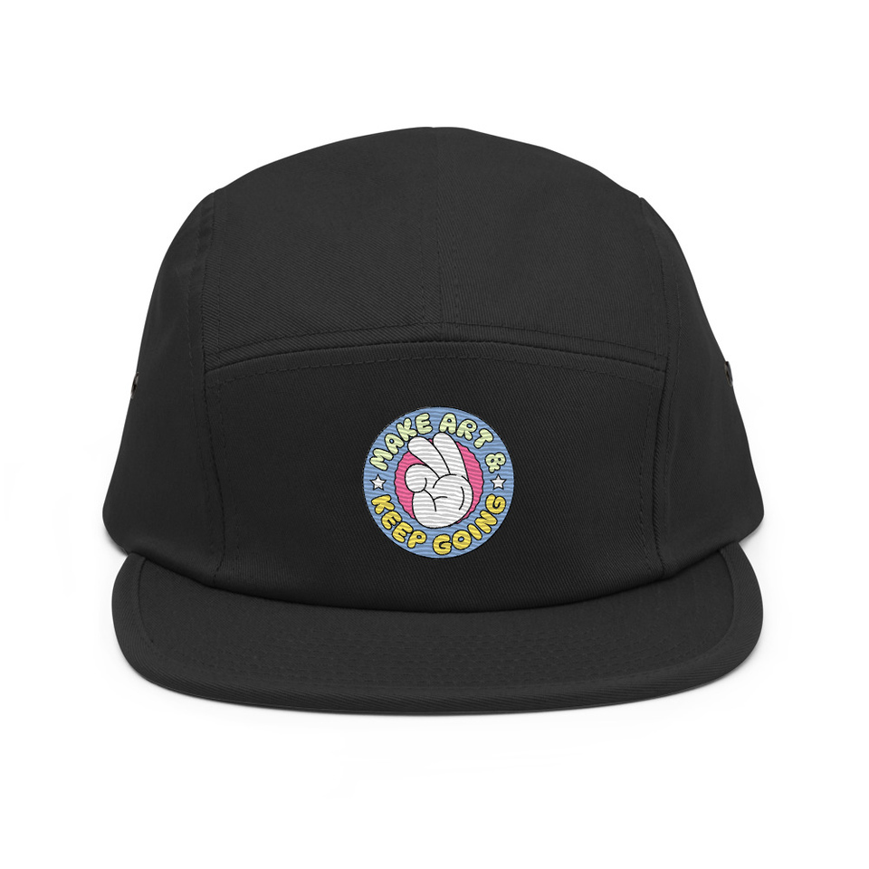 Colorful Fun Retro Style Badge 5 Panel Cap