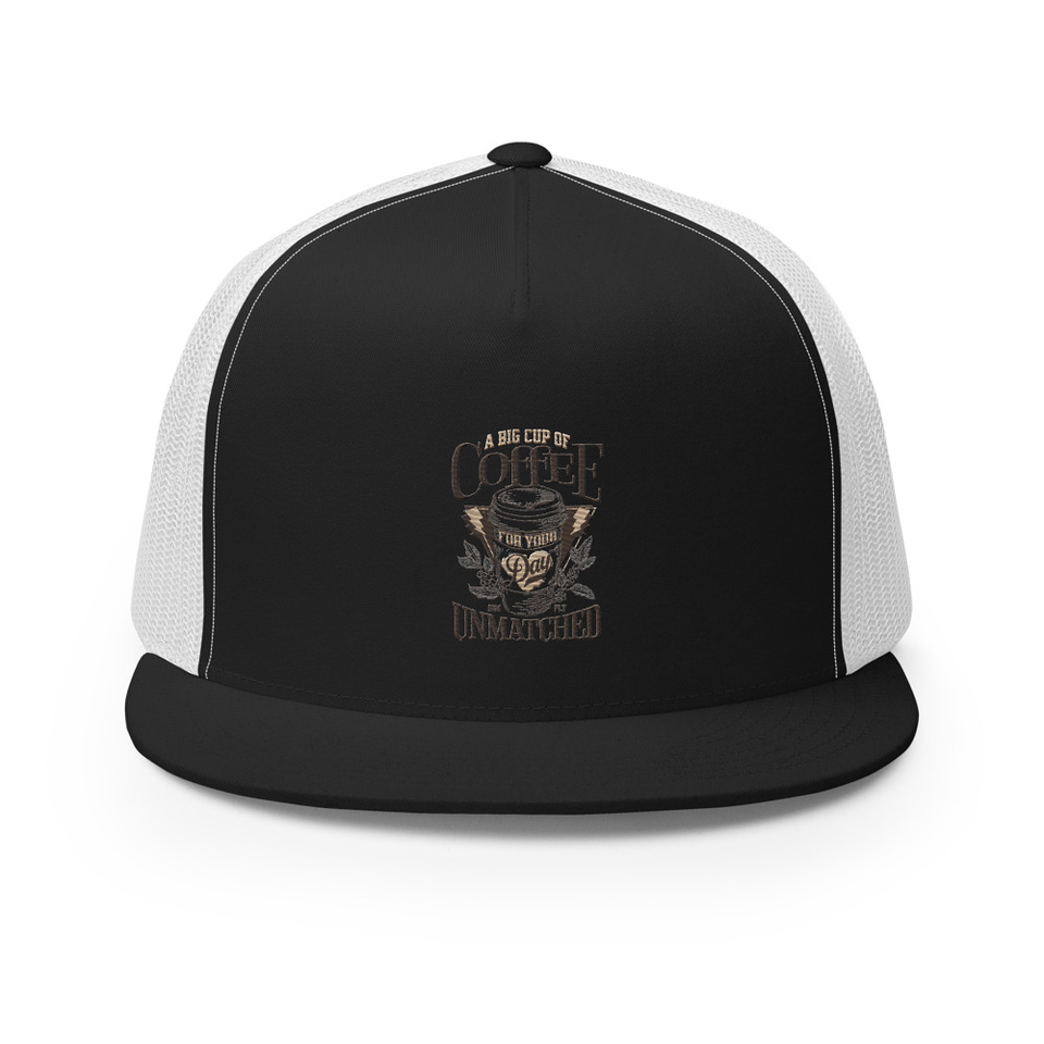 A Big Cup of Coffee 5 Panel Trucker Cap