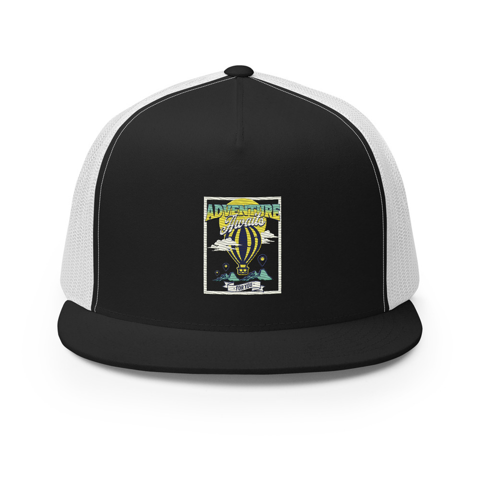 Adventure Awaits 5 Panel Trucker Cap