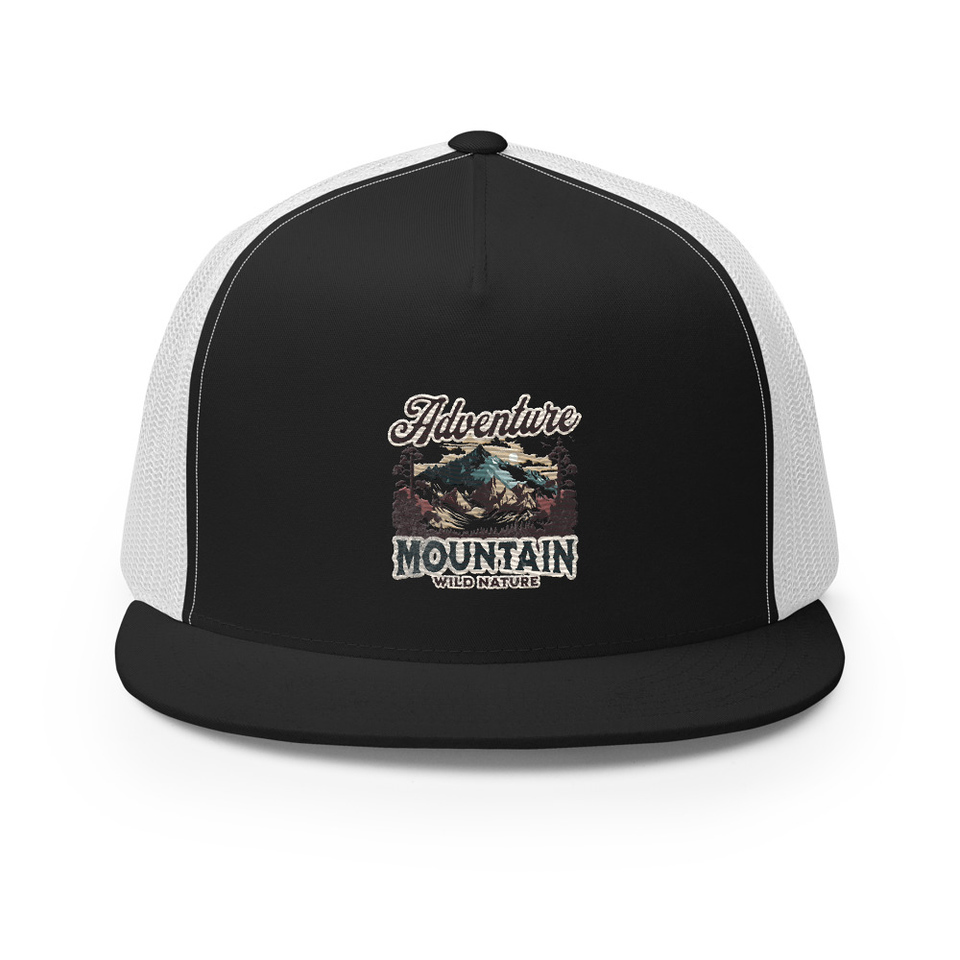 Adventure Mountain Wild Nature 5 Panel Trucker Cap